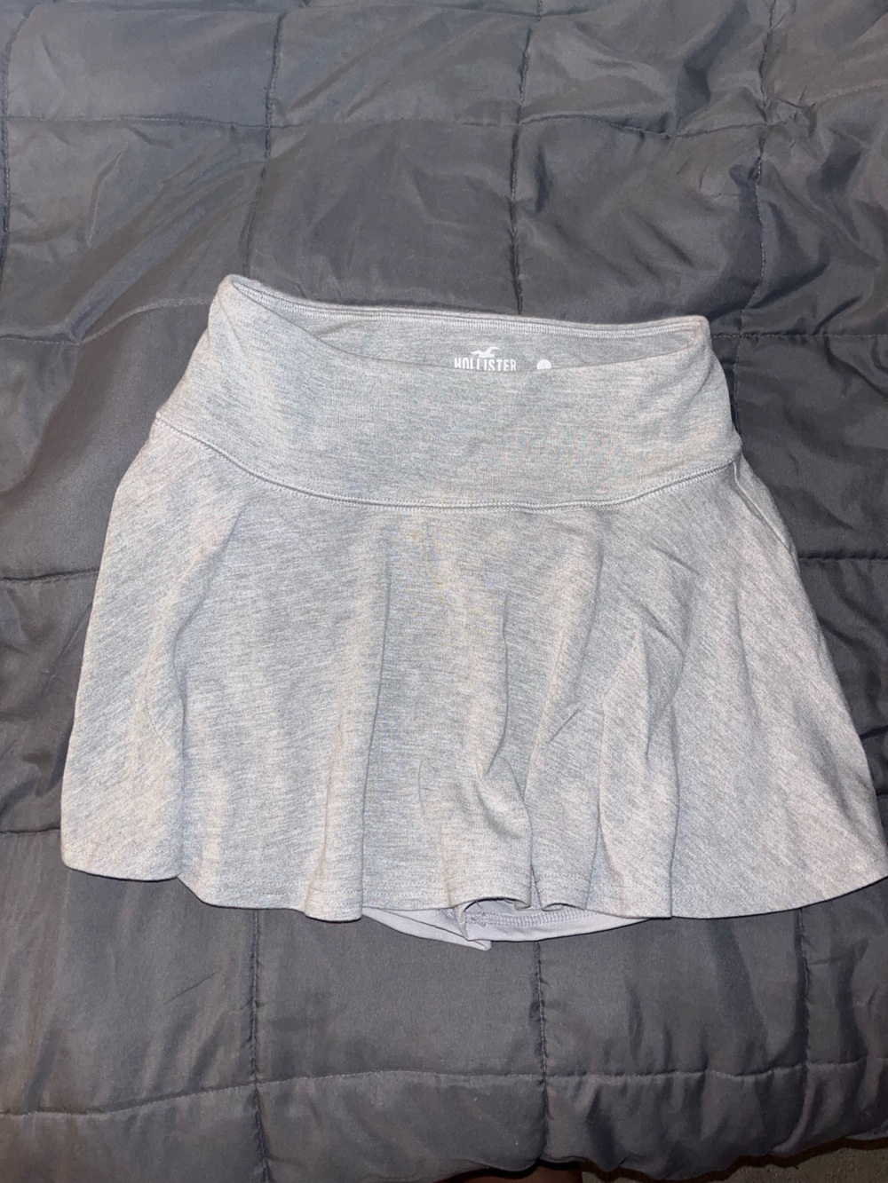 Hollister Light Gray Flared Mini Skirt
